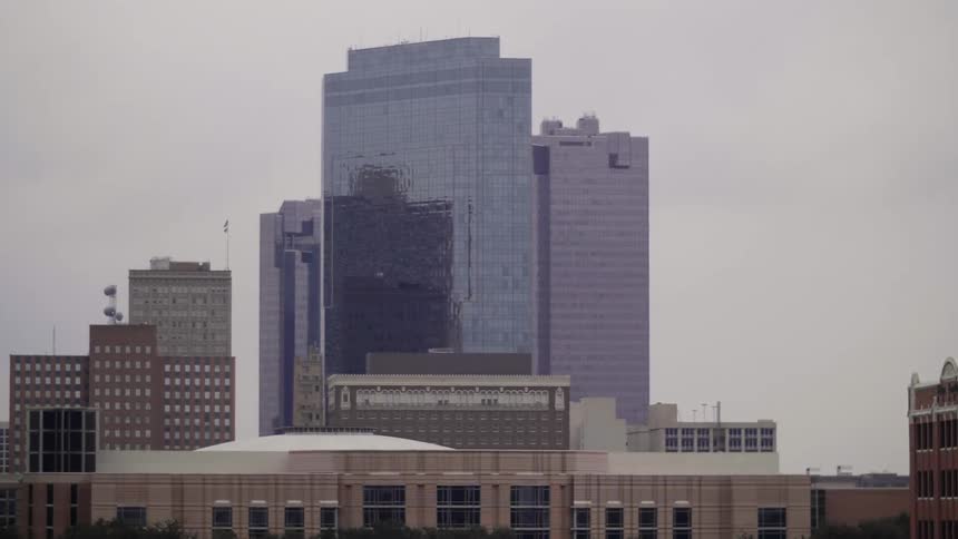 City buildings on a cloudy day