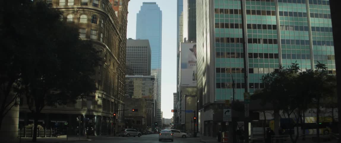 Traffic moves across a city intersection