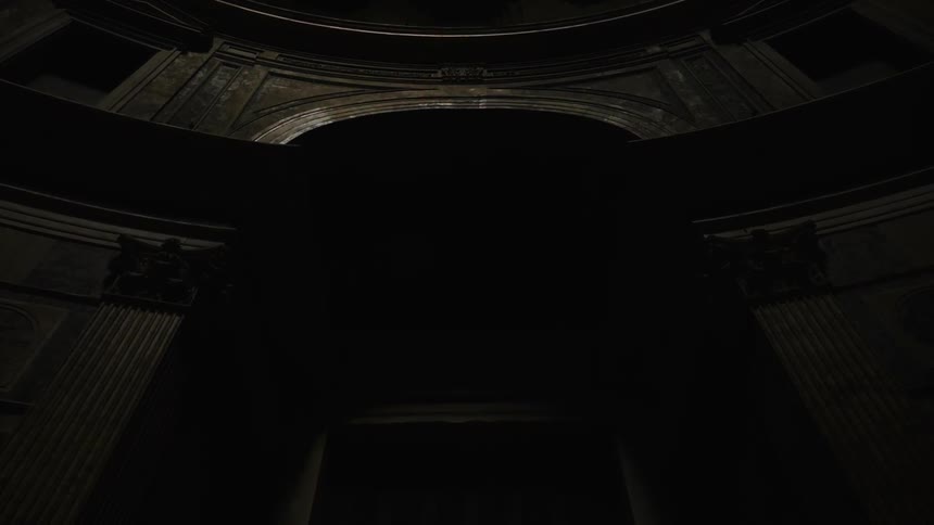 The arched doorway of a building