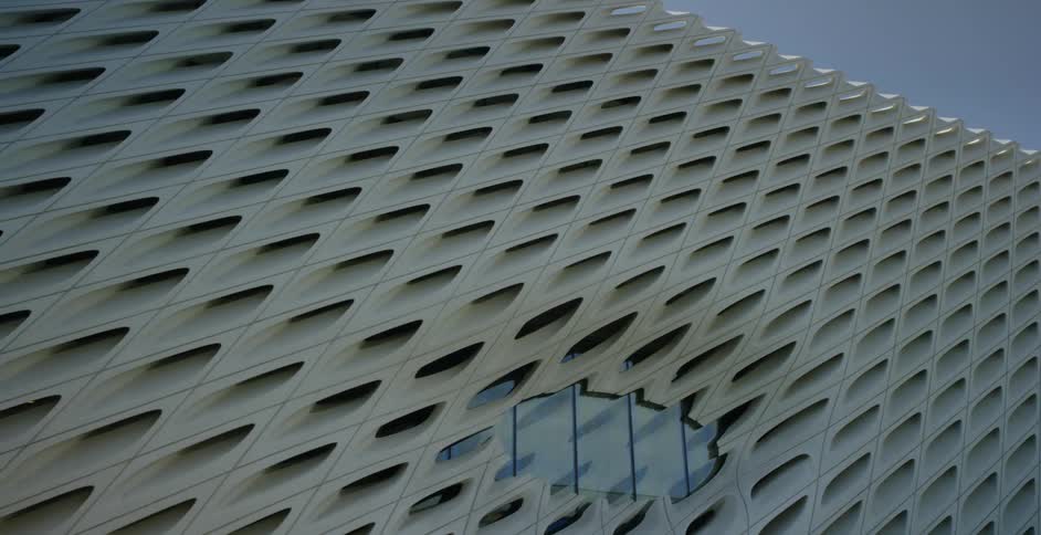 A building with holes and an oval window
