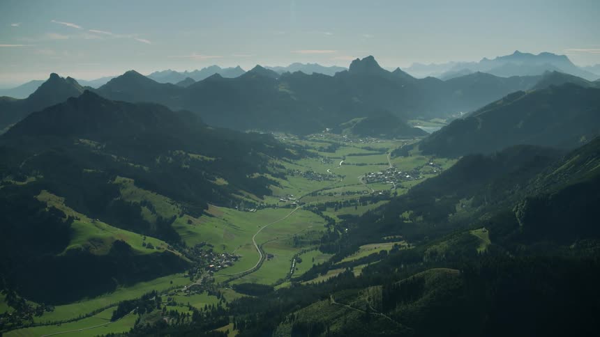 View of hilly landscape on a sunny day