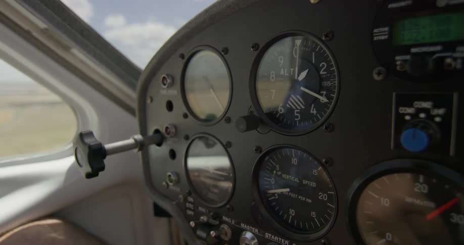 Gauges in a plane cockpit monitor the planes engine
