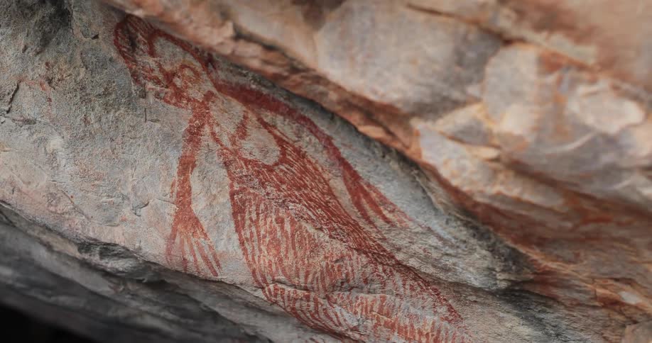 Close up of an etching on a rock