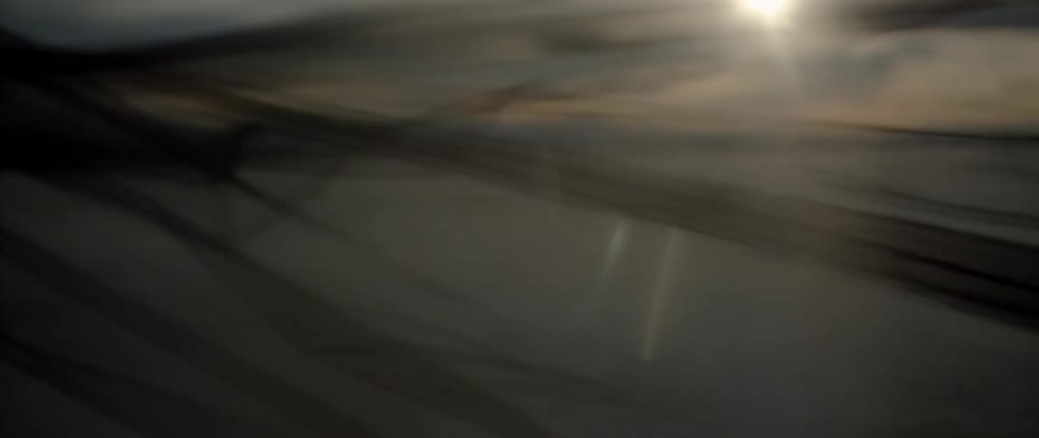 A black veil blows in the wind at dusk