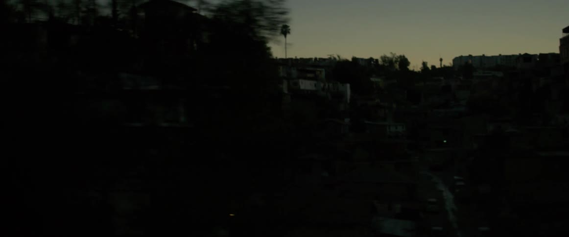 A city at sunset