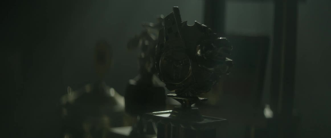 Sports trophies in a sunlit room