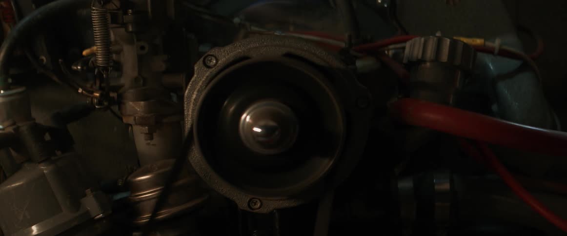 A spinning belt rotates in an engine