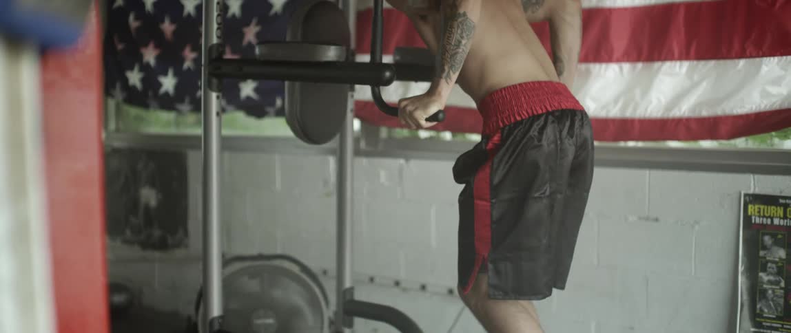 A person doing dips