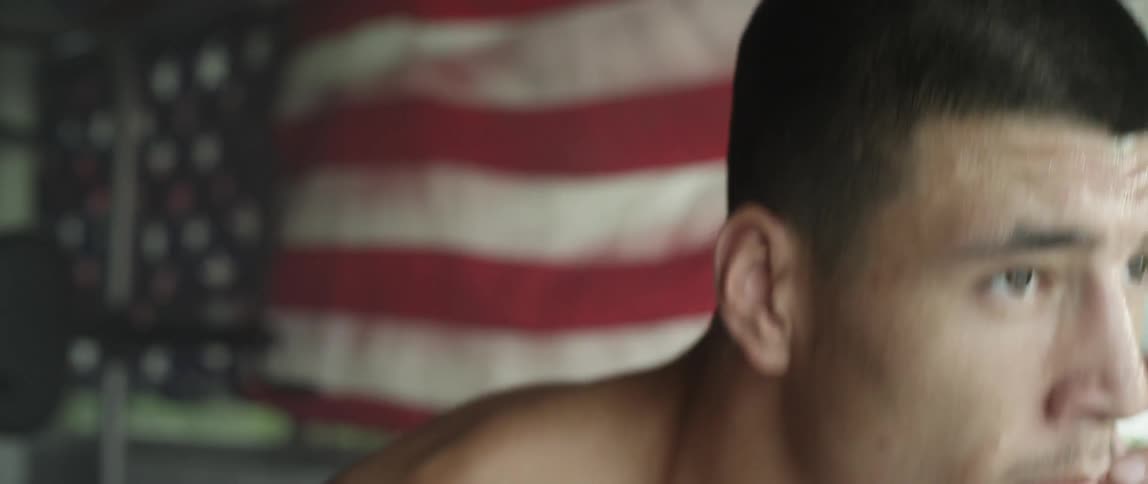 A person shadow boxing