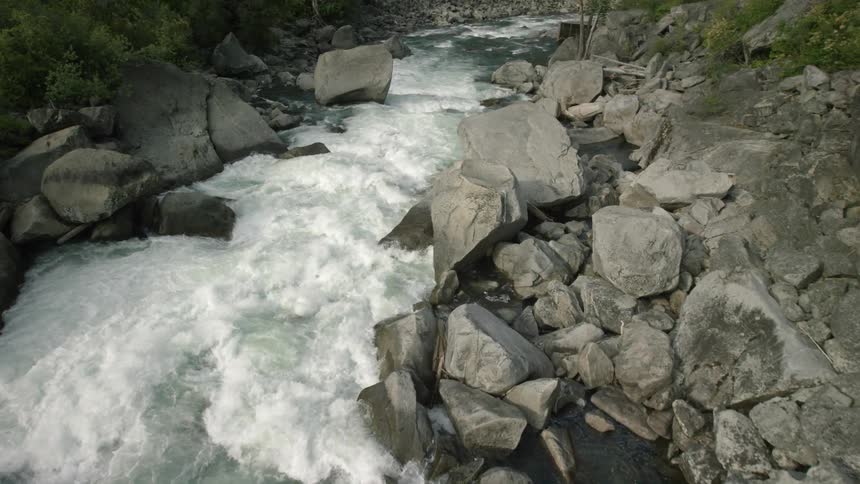 White water river in slow motion