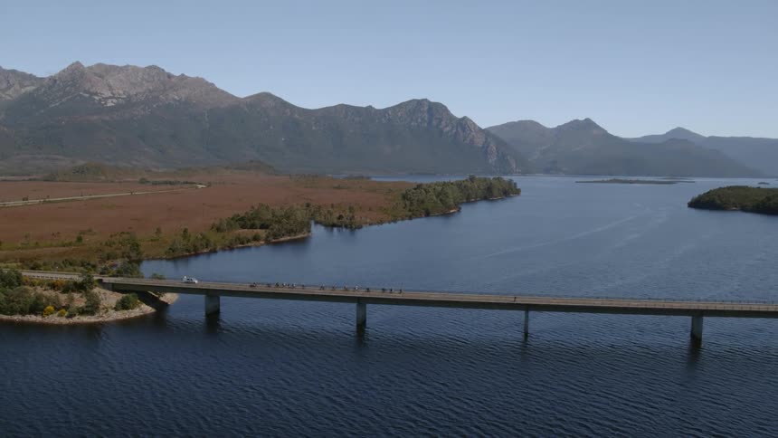 A bridge over a wide river