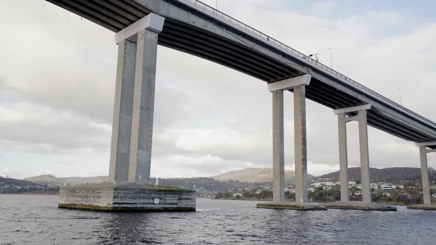 Tall bridge over a large river