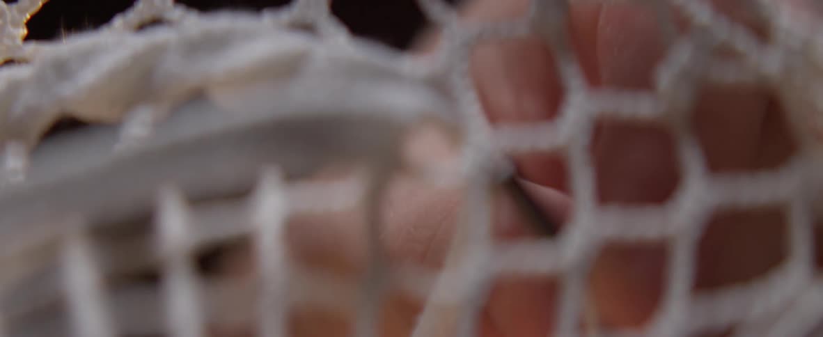 A net is being tied up