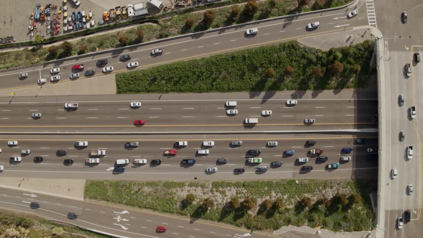 Vehicles commute on the highway