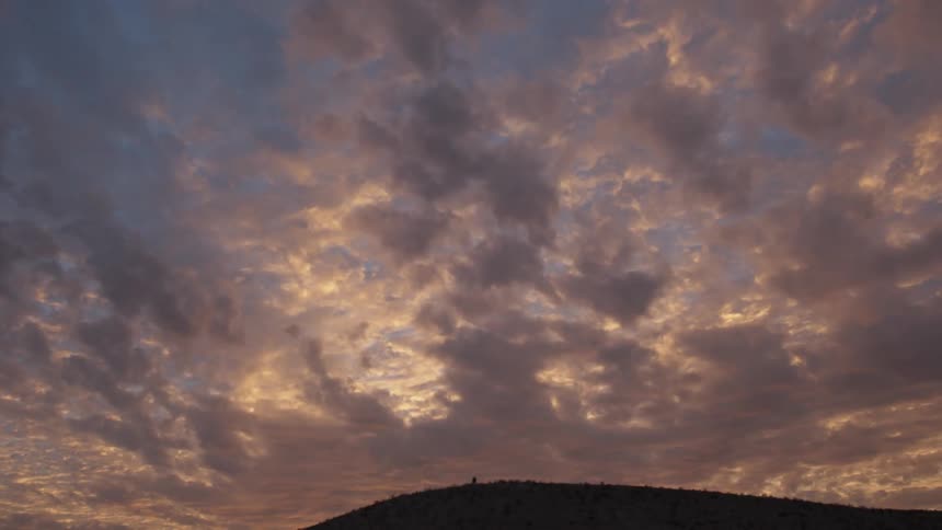 Clouds covering the sky at sunset