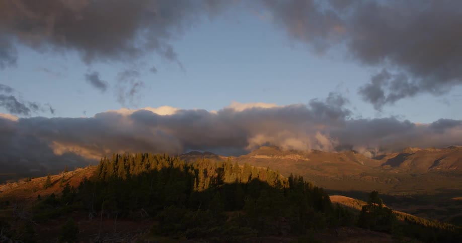 Clouds over several cliffs
