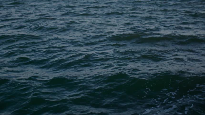 Ocean water ripples and flows