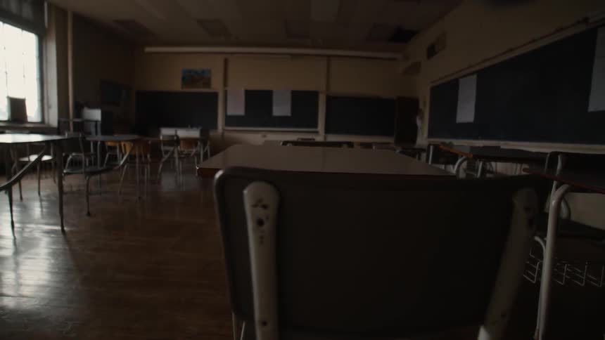 The classroom is empty