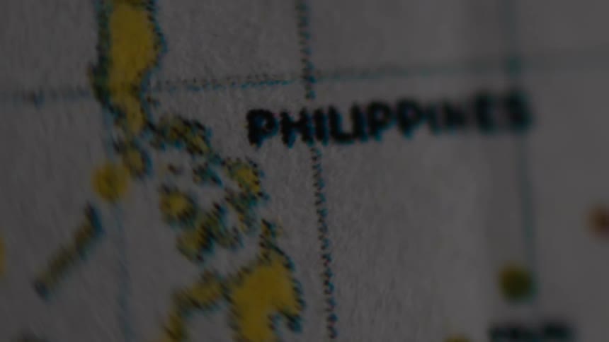 The philippines is highlighted on a paper map