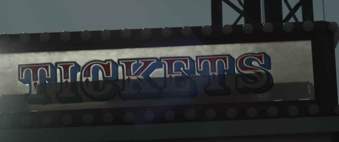 The sign says tickets, but the lights are off