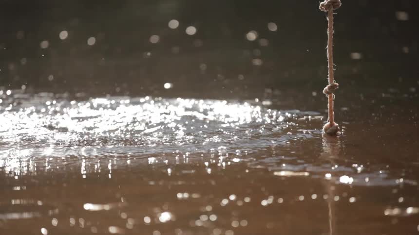 Water rippling and splashing on a lake
