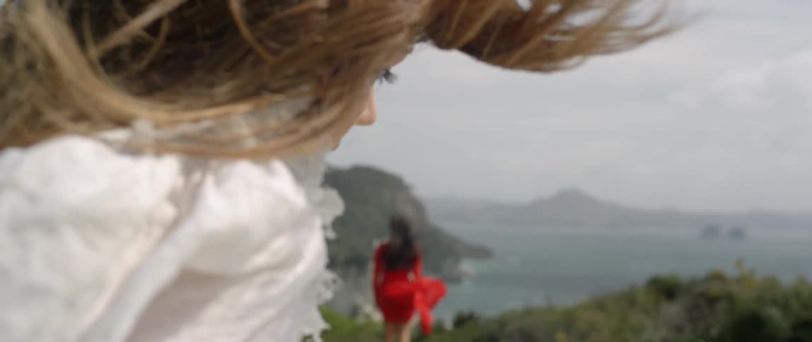 Wind blows through a woman's hair