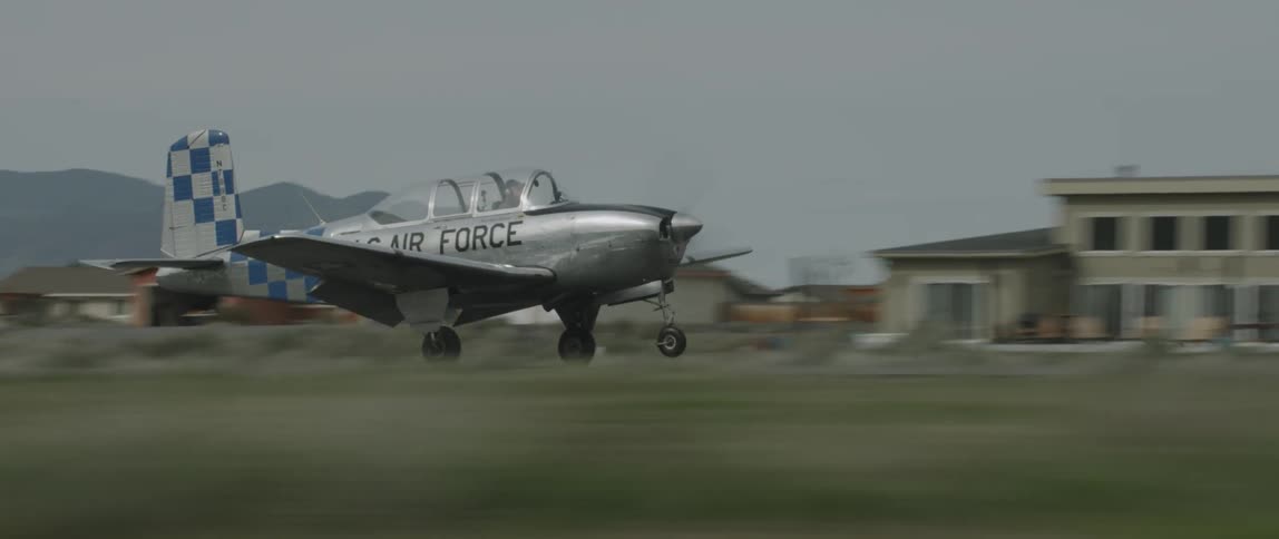 A plane comes in for a landing