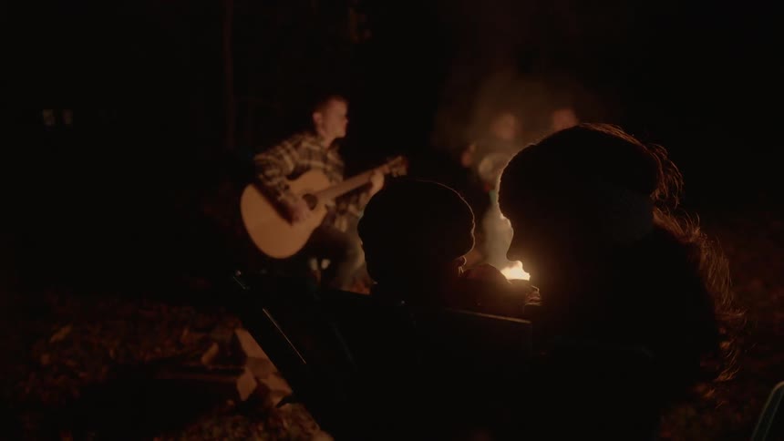A campfire song is being played
