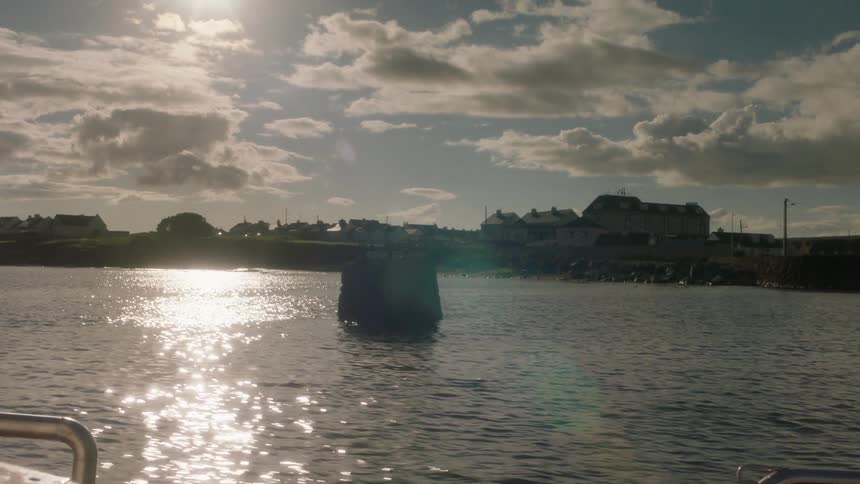A boat travels on the water