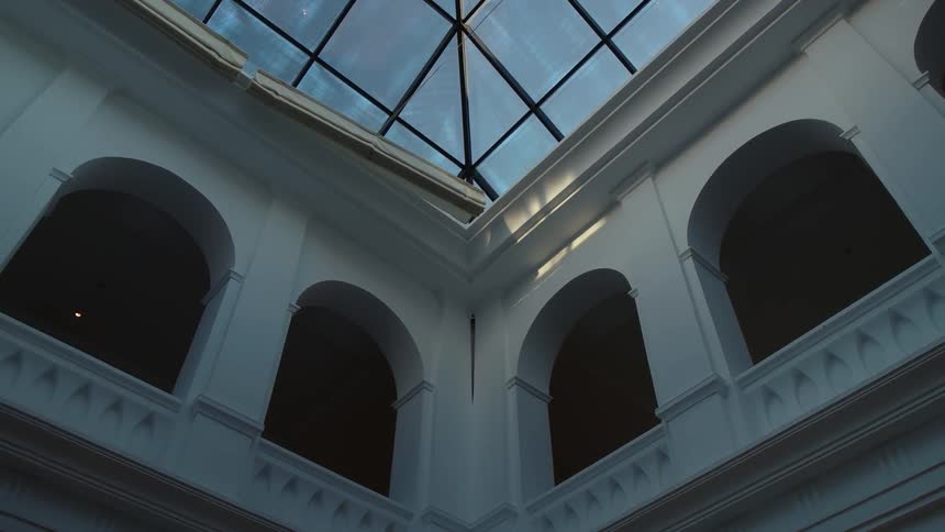 The building has a ceiling window