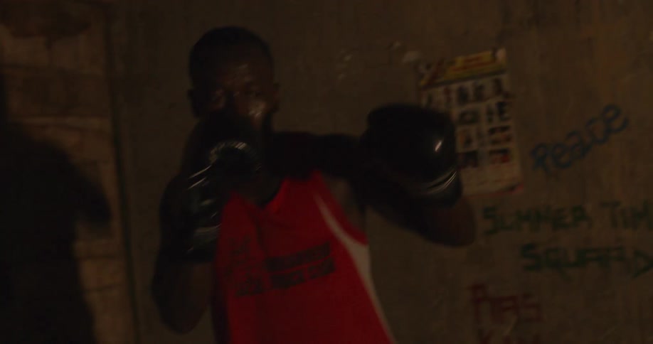 A man is shadowboxing