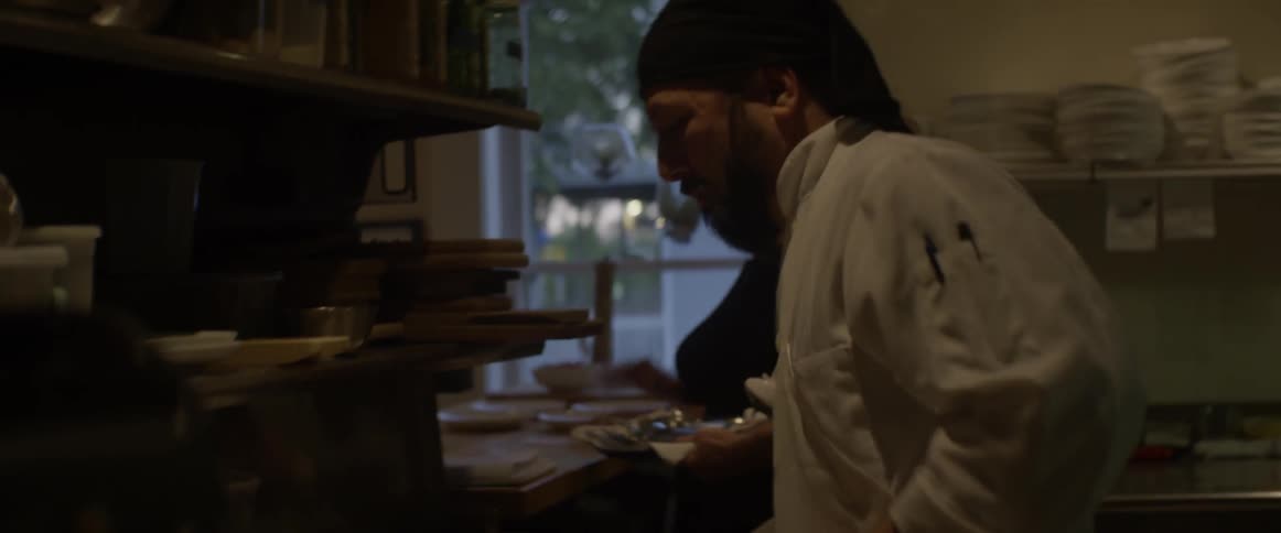 A chef prepares food