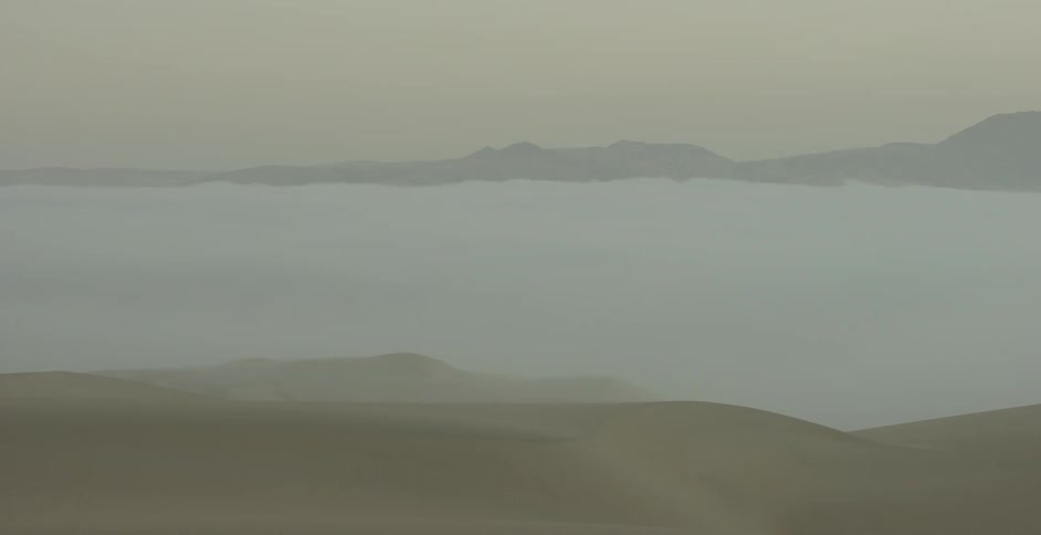 A desert is shown at sunset