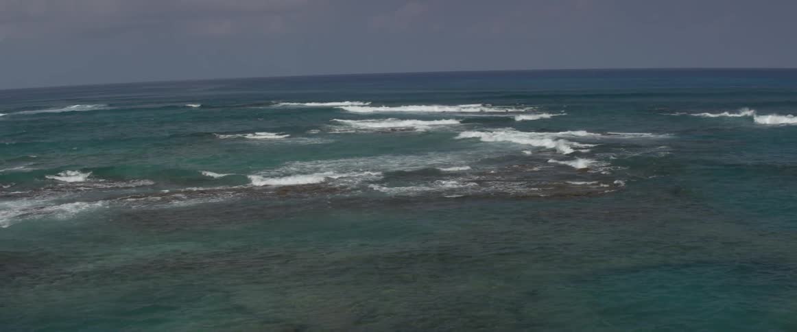 Ocean waves splash and break