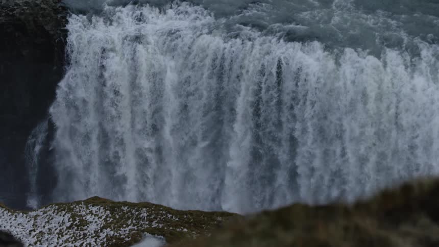 Large waterfall endlessly falling