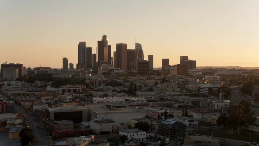 Los Angeles skyline at dawn or dusk