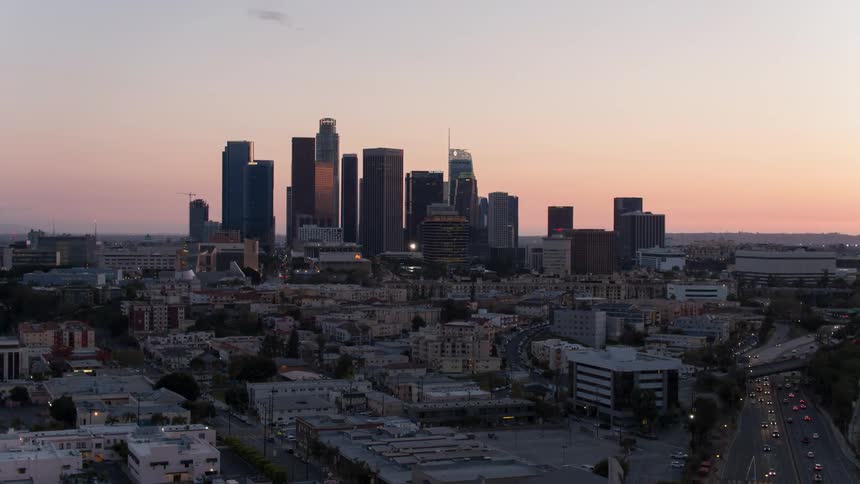 Tall skyscrapers towering into the skyline