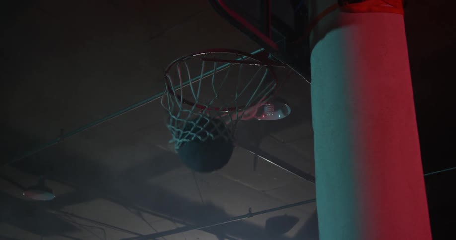 A ball is thrown into the hoop