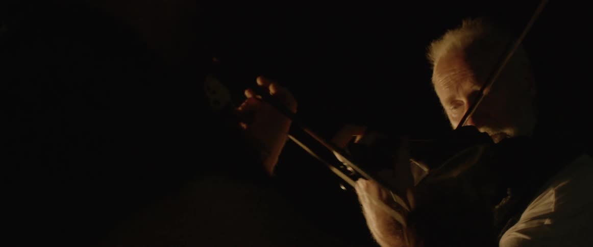 An old man and a younger man are playing the violin together