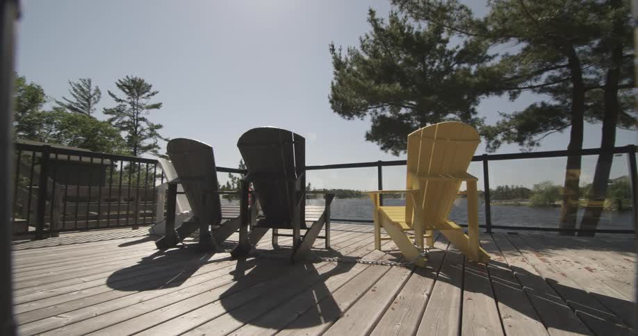 Chairs are shown on a deck