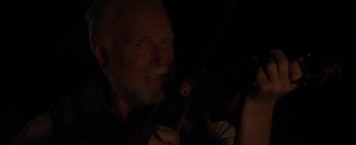 Bearded man plays a violin