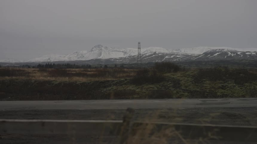 Snow capped mountain top