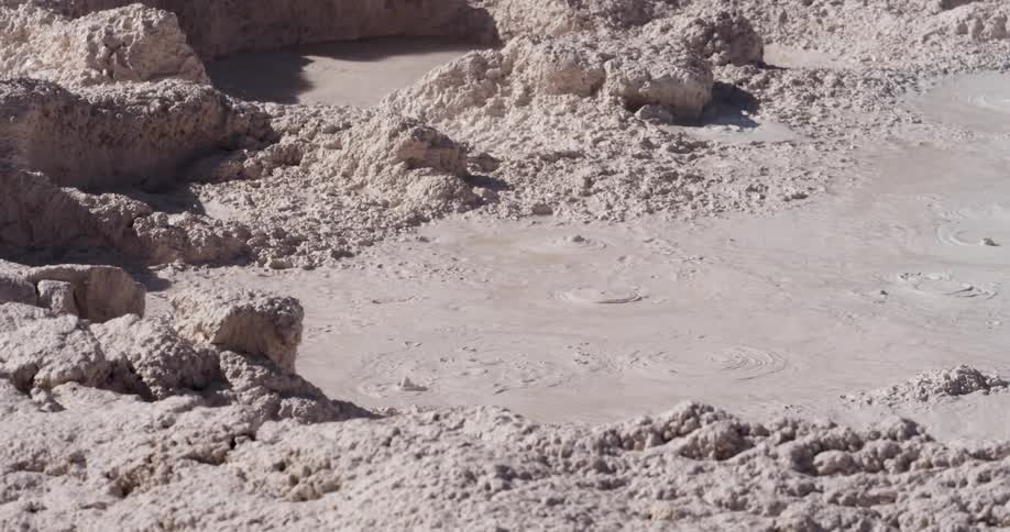 Mud bubbles in a hot spring
