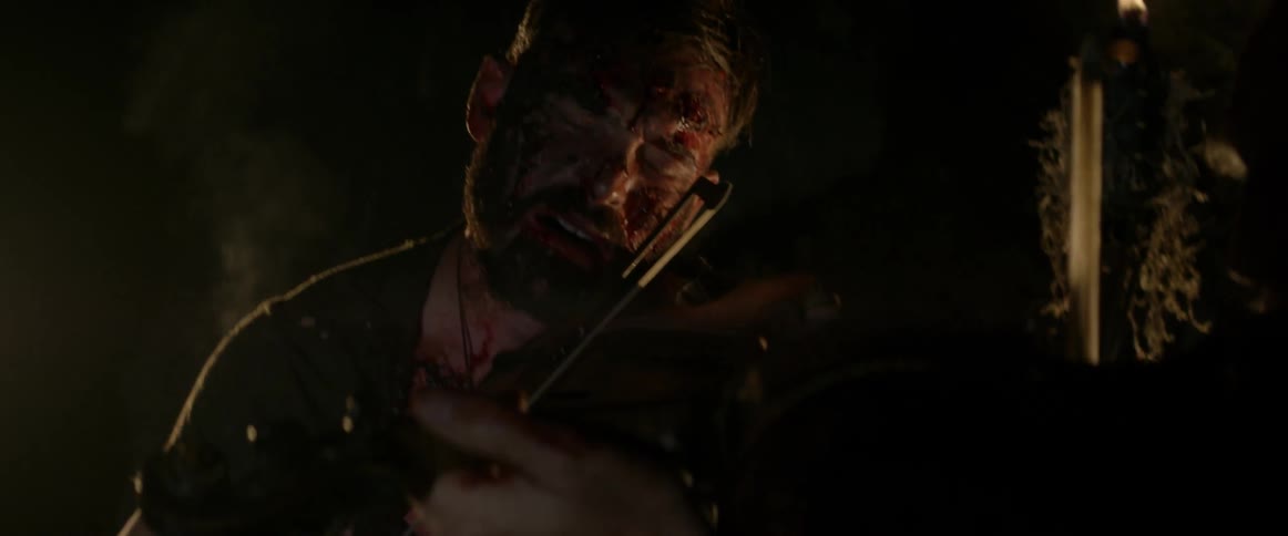 Bearded man plays a violin