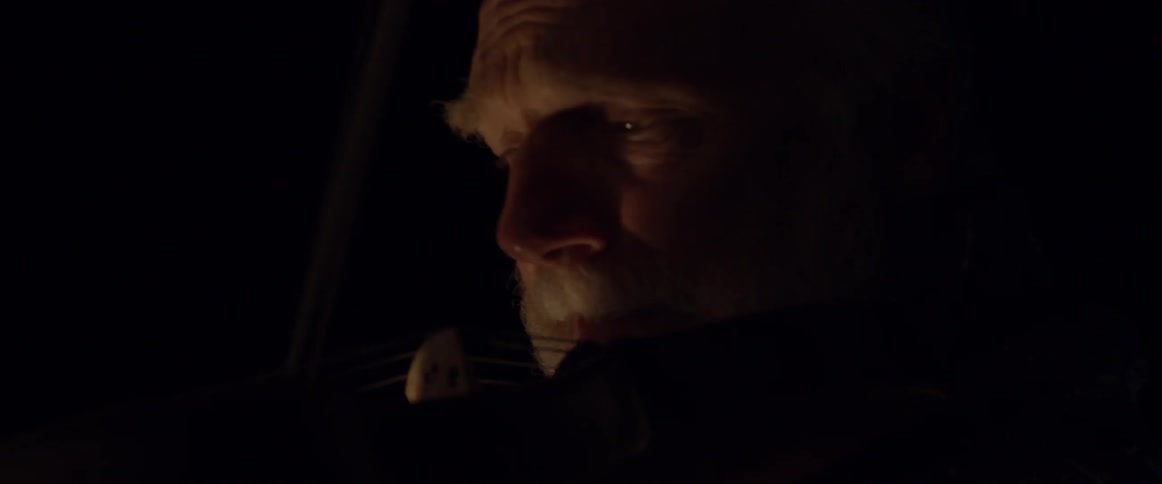 Bearded man plays a violin