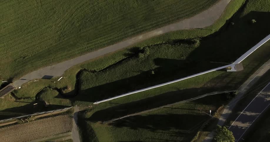 Aerial view of farmland and roads