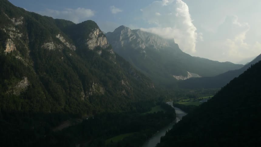 Mountain range on a sunny day