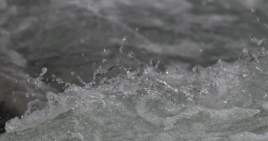 Water rapids flow in a river