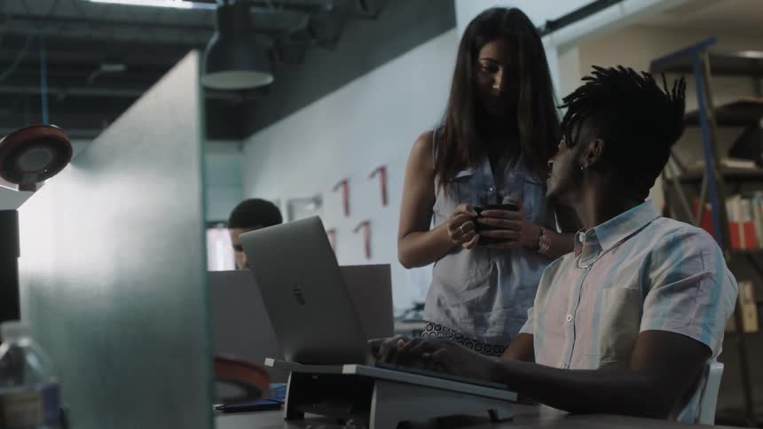 Employees work in an office