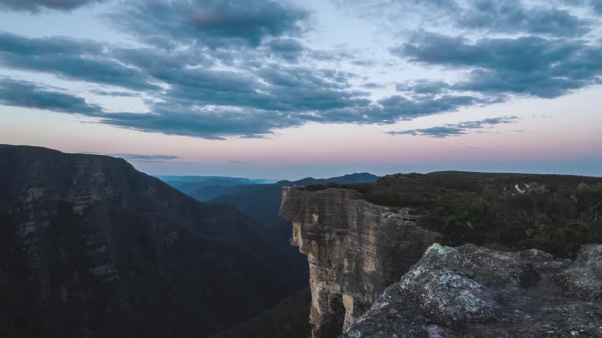 Time lapse of a Sunset of wilderness canyon